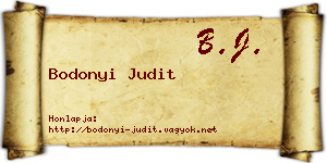 Bodonyi Judit névjegykártya